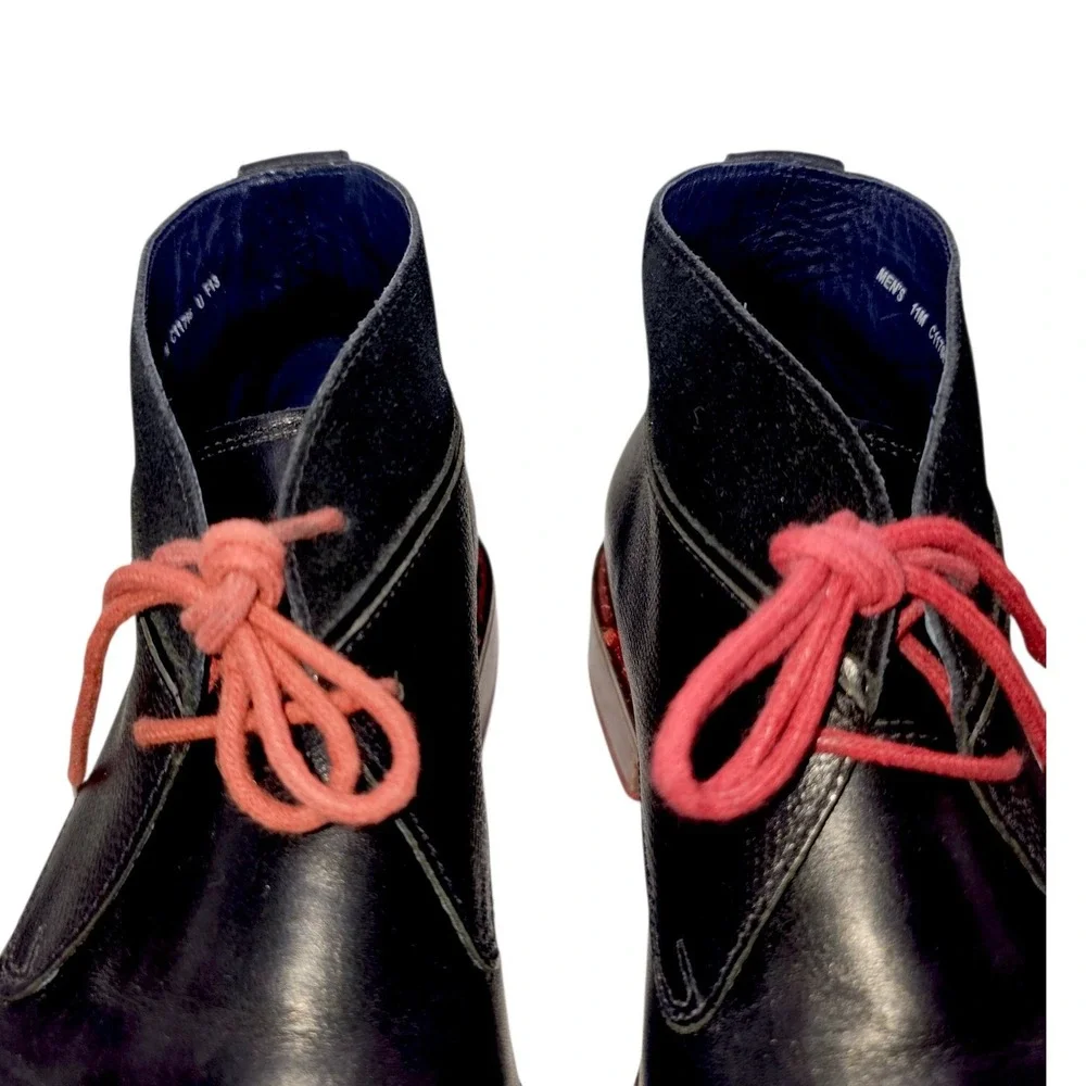Cole Haan Black Leather Colton Chukka Boot Heavy Red Leather Sole Size 11M